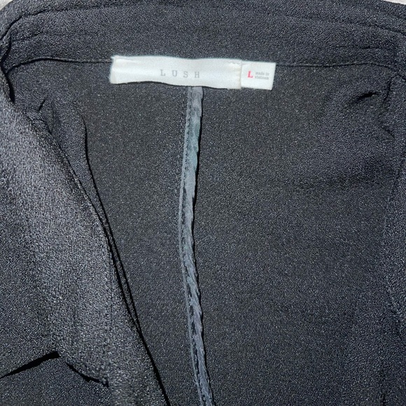 Lush Women’s Cardigan Blazer Black Open Front Long - Picture 2 of 2